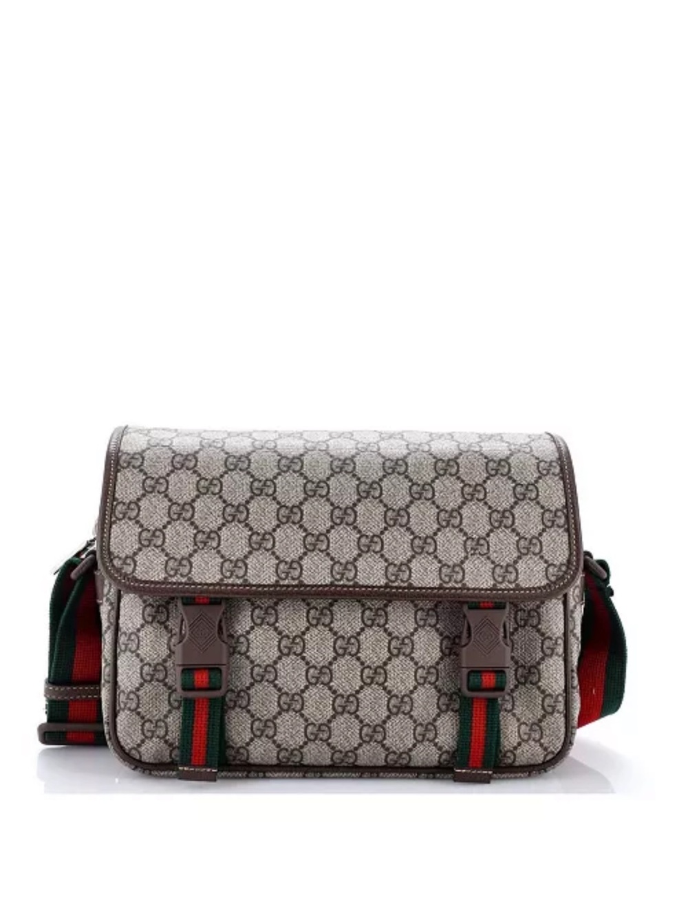 Gucci Brown Crossbody Bag with Gold-Tone Zip
